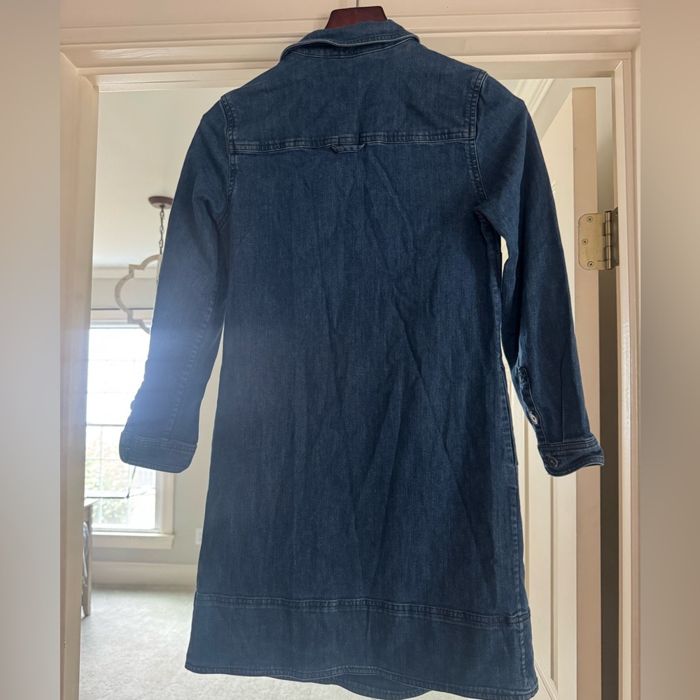 Boden Denim Shirt Dress in Dark Blue - Size 4P - Picture 5 of 10